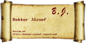 Bekker József névjegykártya