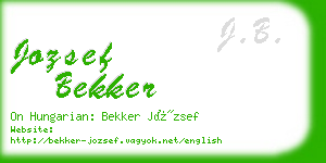 jozsef bekker business card